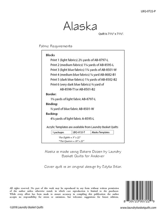 Alaska Quilt Pattern by Laundry Basket Quilts