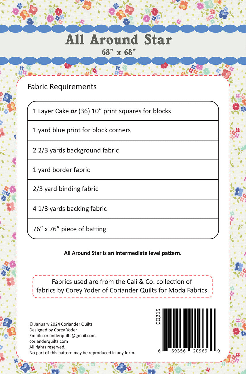 All Around Star Quilt Pattern by Coriander Quilts - Special Order