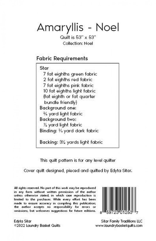 Amaryllis - Noel Quilt Pattern by Laundry Basket Quilts