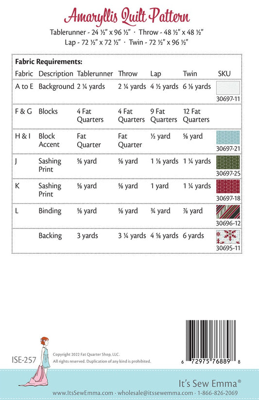 Amaryllis Quilt Pattern by It’s Sew Emma