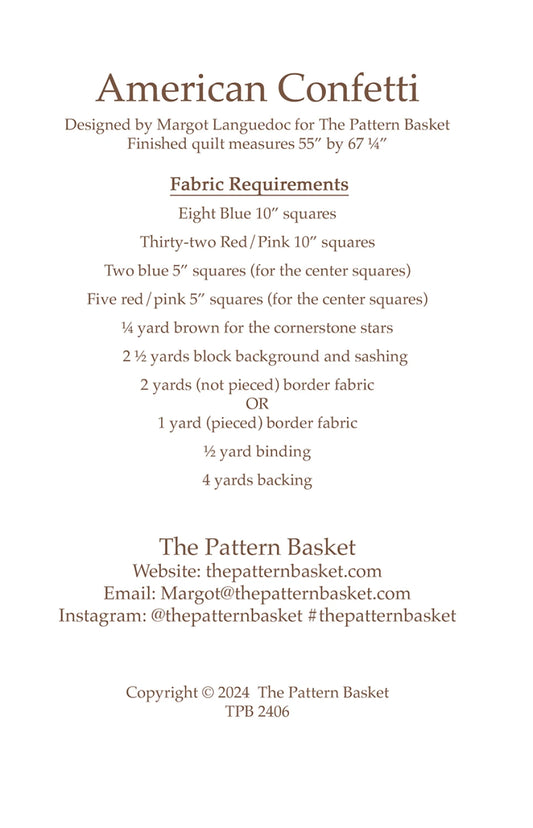 American Confetti Quilt Pattern by the Pattern Basket