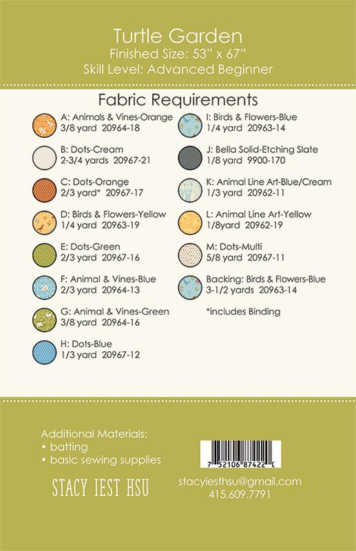 Animal Park Fun Quilt Pattern by Stacy Iest Hsu : Turtle Garden SIH 116