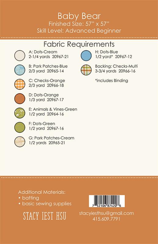 Animal Park Fun by Stacy Iest Hsu : Baby Bear Quilt Kit (Estimated Arrival January 2026)