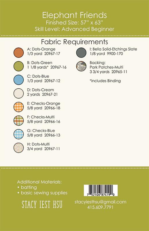 Animal Park Fun by Stacy Iest Hsu : Elephant Friends Quilt Kit