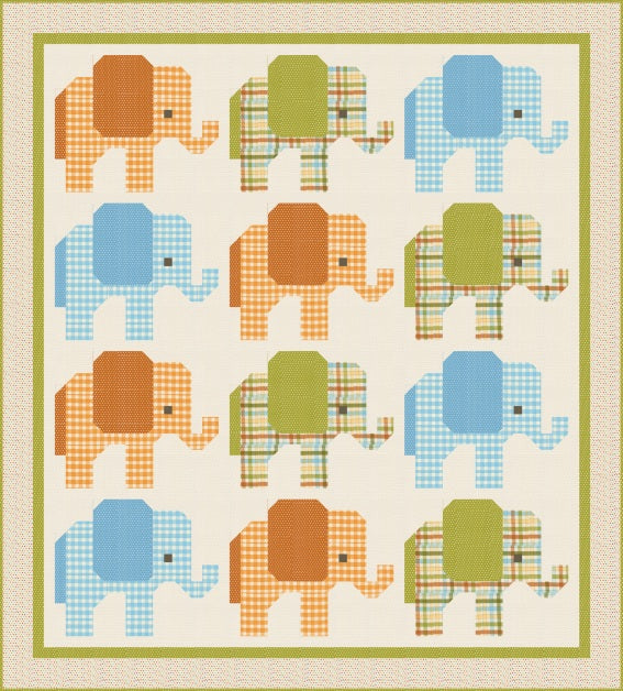 Animal Park Fun by Stacy Iest Hsu : Elephant Friends Quilt Kit