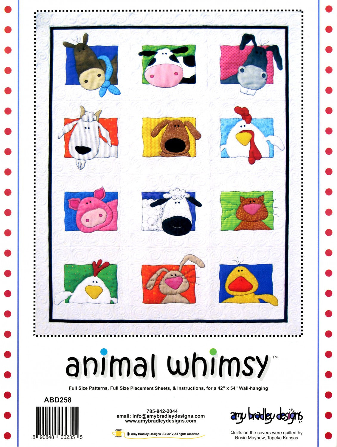 Animal Whimsy Appliqué Quilt Pattern by Amy Bradley