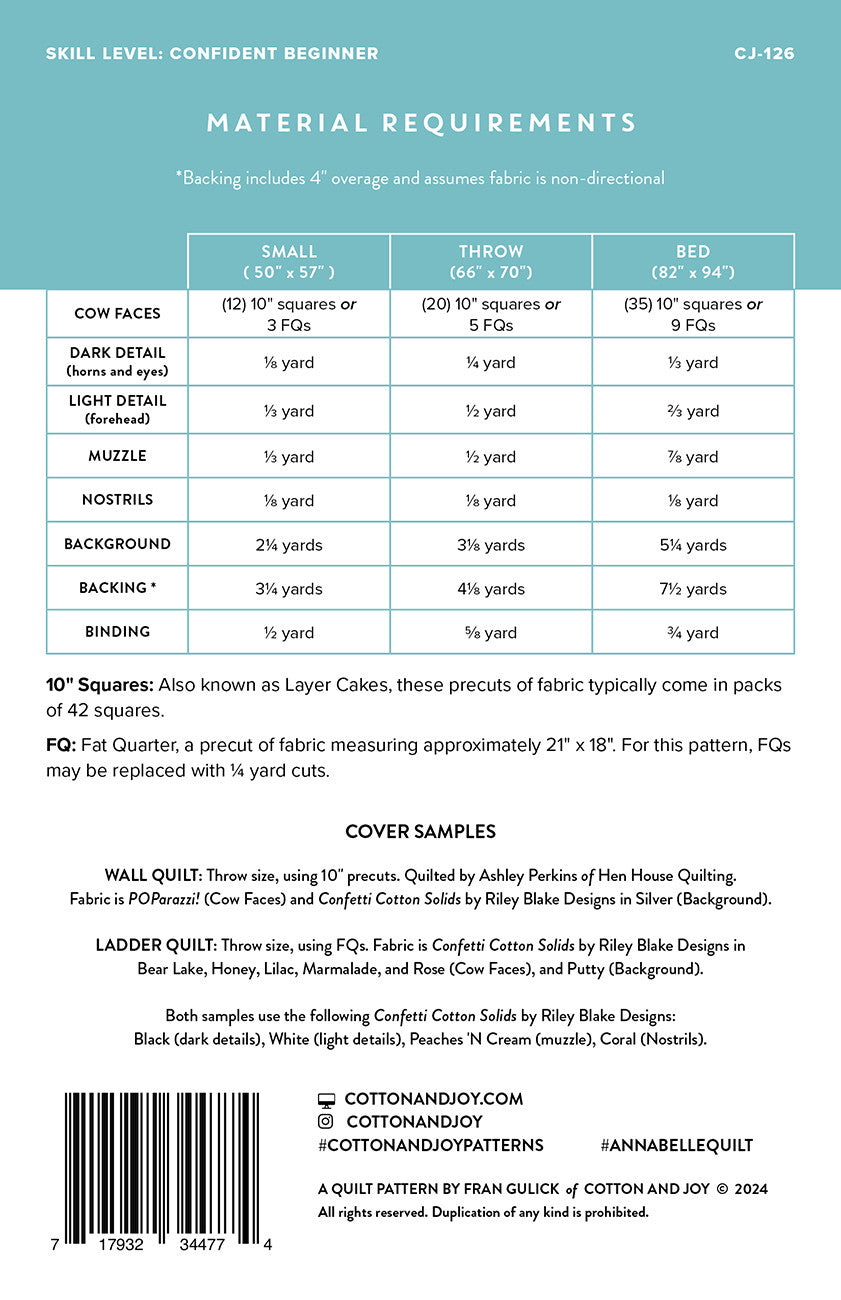 Annabelle Quilt Pattern by Cotton and Joy