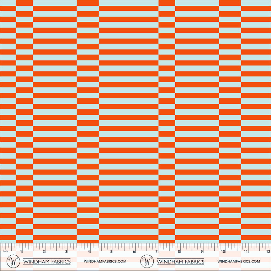 Annabel's Blenders by Annabel Wrigley - Broken Stripe 55379-2 Orange/Sky
