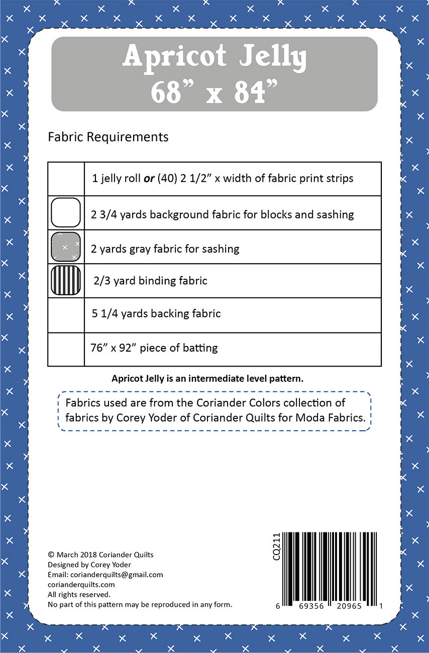 Apricot Jelly Quilt Pattern by Coriander Quilts - Special Order