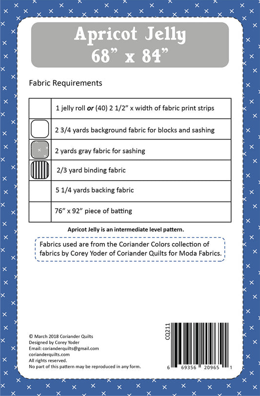 Apricot Jelly Quilt Pattern by Coriander Quilts - Special Order