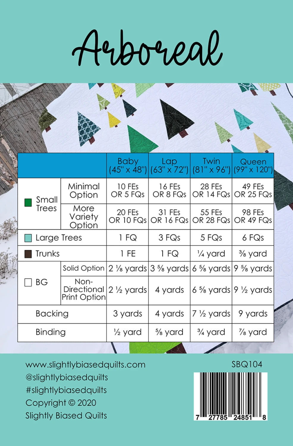 Arboreal Quilt Pattern by Slightly Biased Quilts