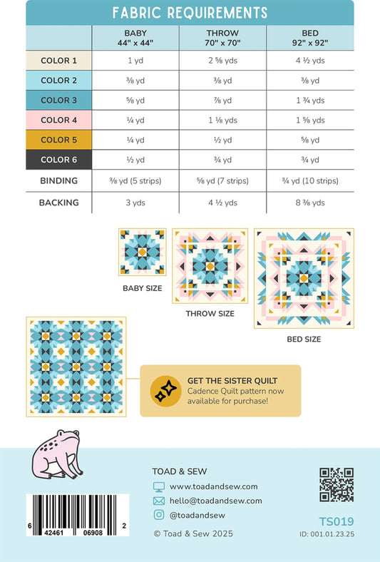 Aria Quilt Pattern by Toad & Sew