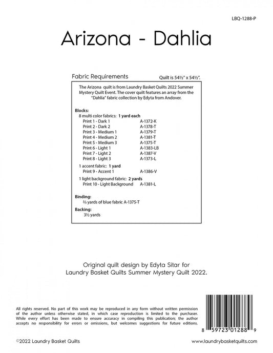 Arizona Dahlia Quilt Pattern by Laundry Basket Quilts