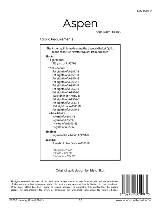 Aspen Quilt Pattern by Laundry Basket Quilts
