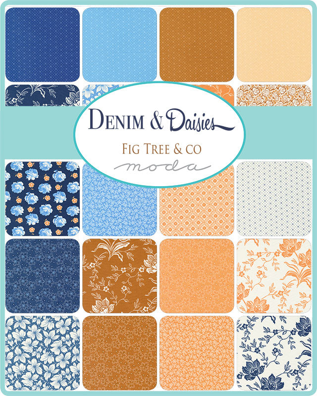 Denim &amp; Daisies par Fig Tree &amp; Co. : Jeans Woodcut Bloom Ivory Midnight 35380 28