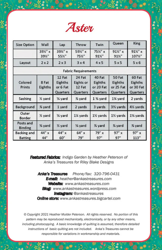 Aster # ANK338 - Special Order