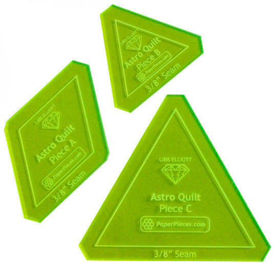Astro Quilt Fabric Cutting Template Set 3pc # ASTROQUILT-038 - Special Order
