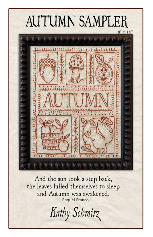 Autumn Sampler Embroidery Pattern by Kathy Schmitz