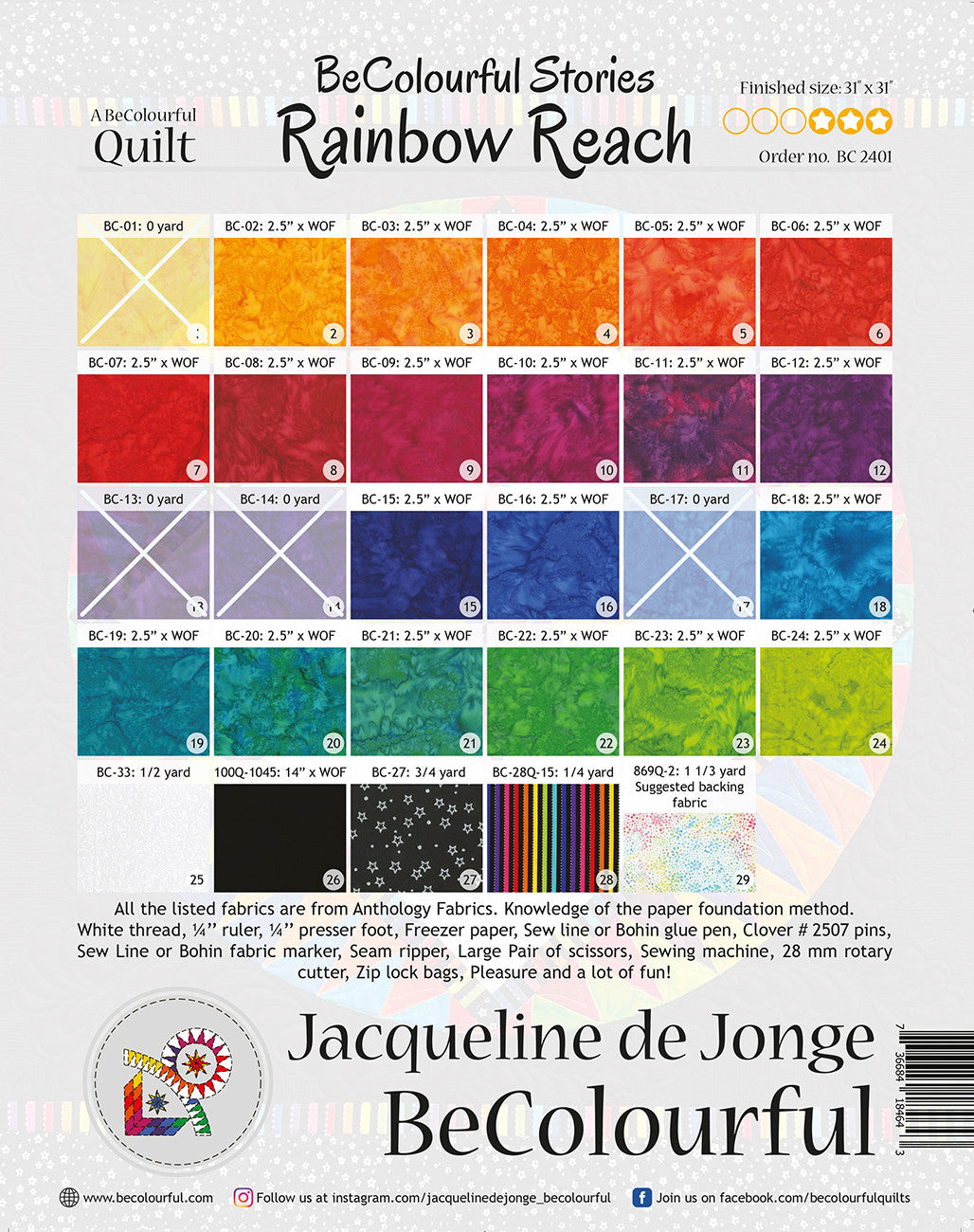 Rainbow Reach # BC2401 - Special Order - Expected to Ship - 11-25-24