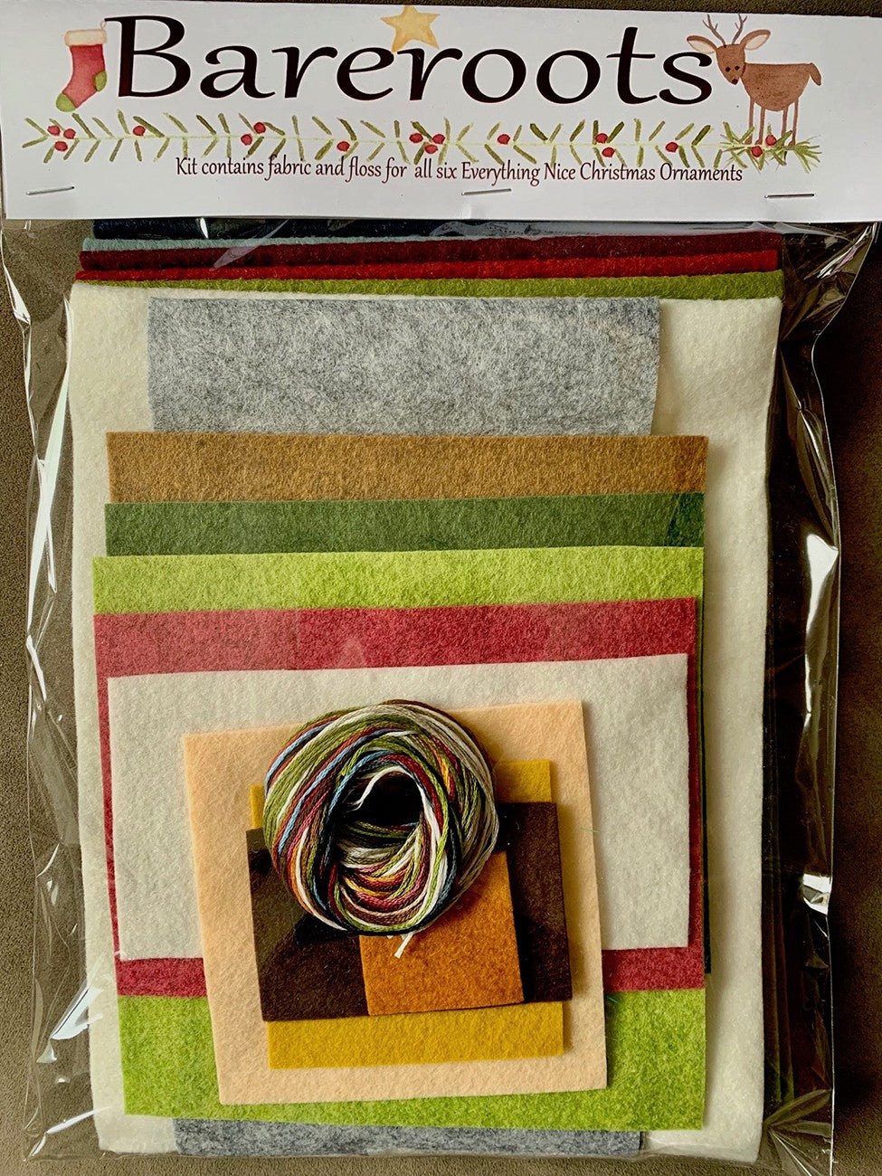 Everything Nice Ornament Wool Felt & Floss Kit # BR233K (Includes Pattern) - Special Order