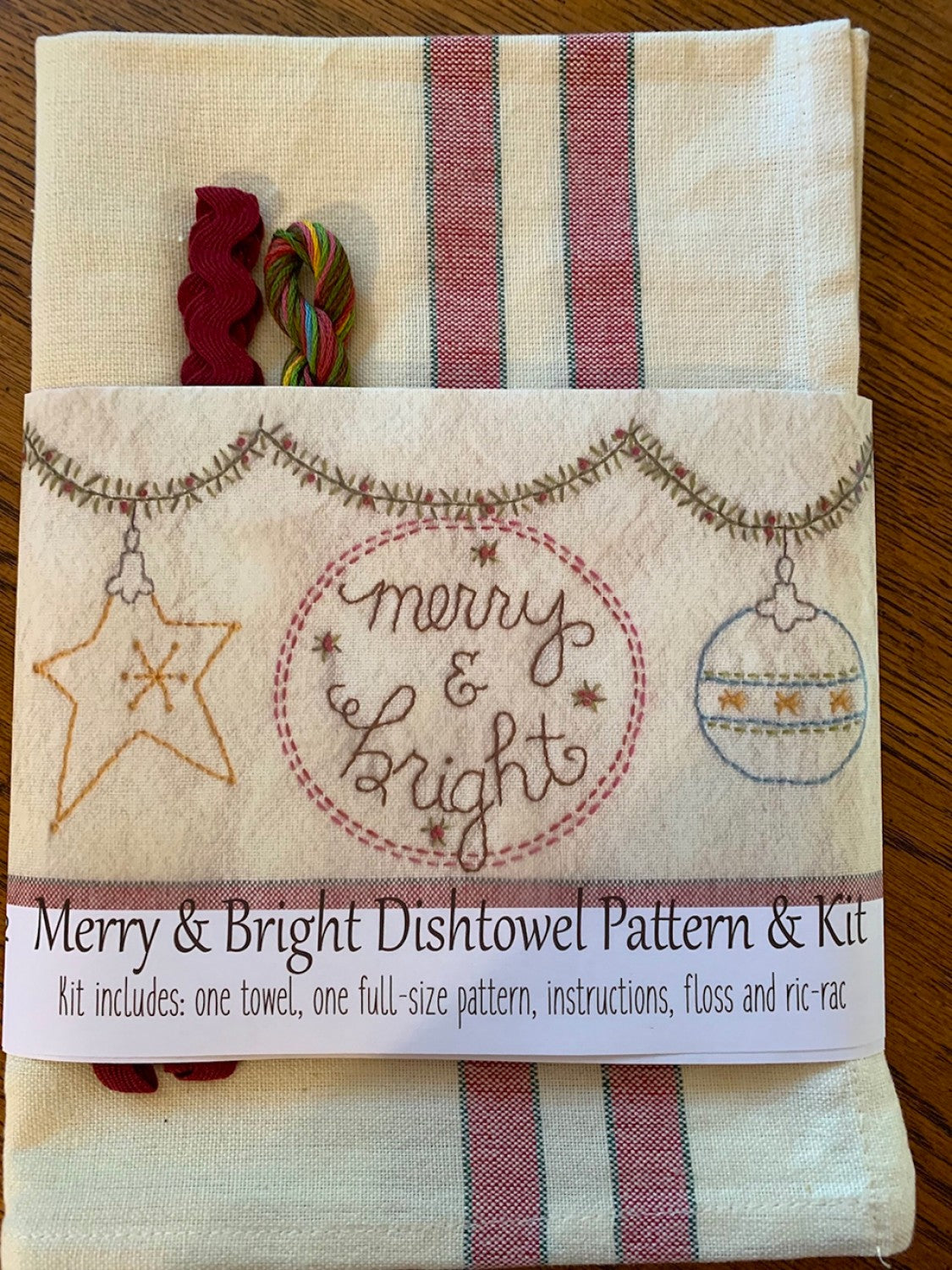 Merry & Bright Dishtowel Pattern and Floss Kit # BR262K - Special Order