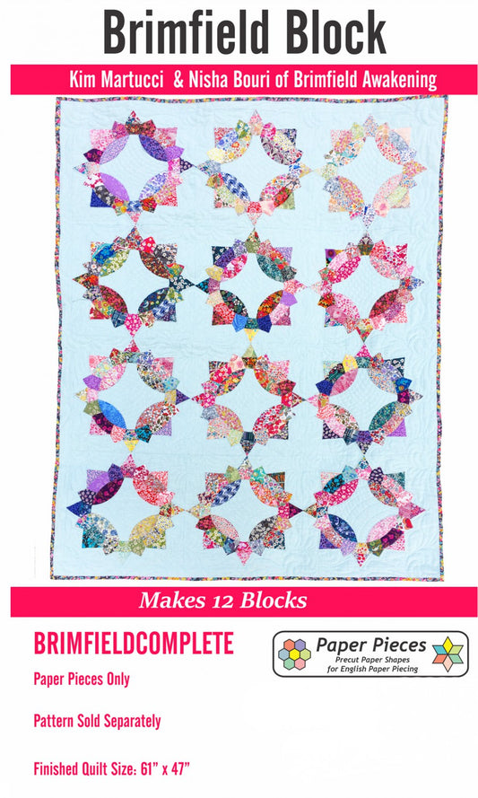 Paper Piece Pack For Brimfield Makes 12 Blocks No Pattern # BRIMFIELDCOM- Special Order