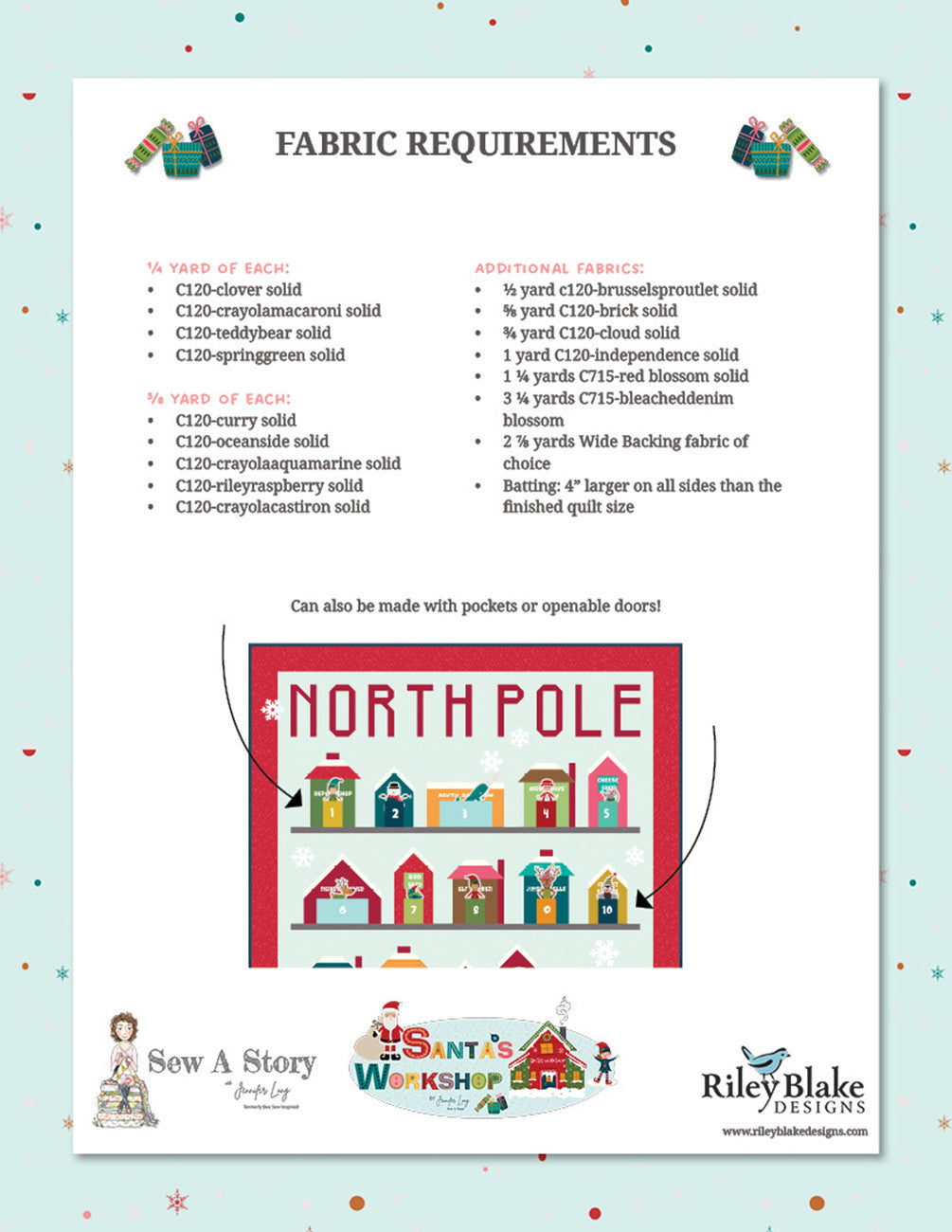 North Pole Village Advent Quilt # BSI283 - Special Order