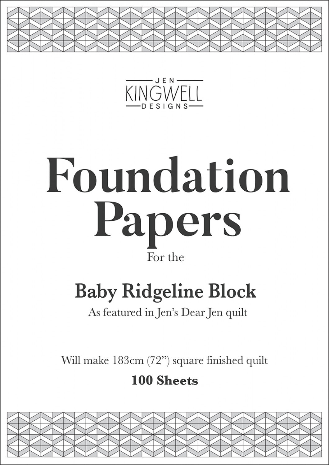 Baby Ridgeline Foundation Paper Piecing Pad by Jen Kingwell Designs - Special Order