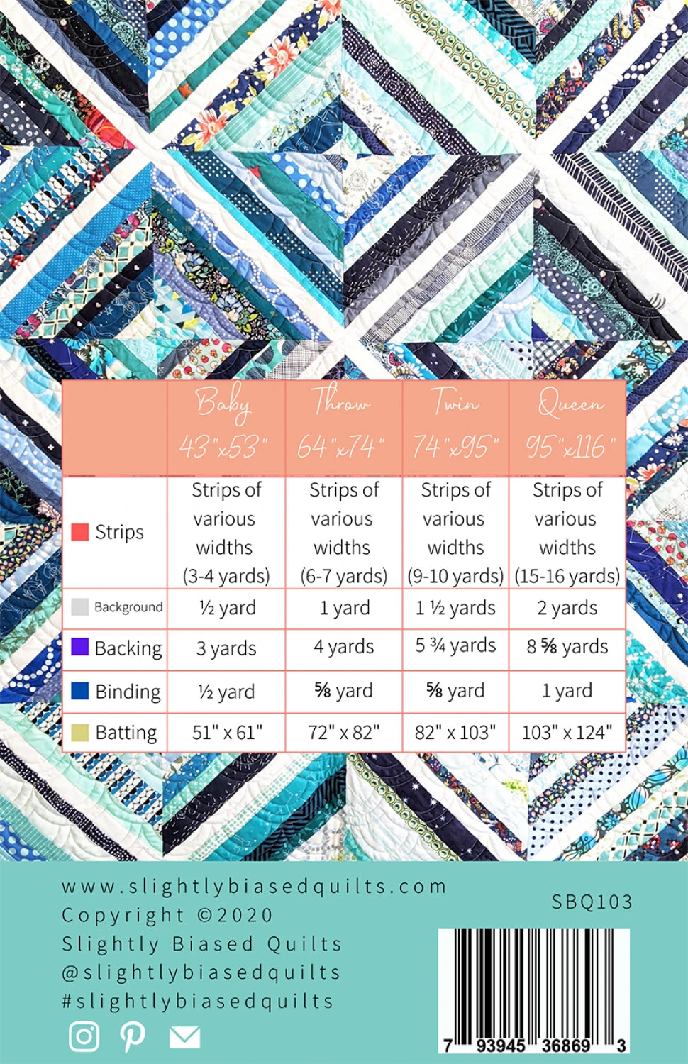Baised Quilt Pattern by Slightly Biased Quilts