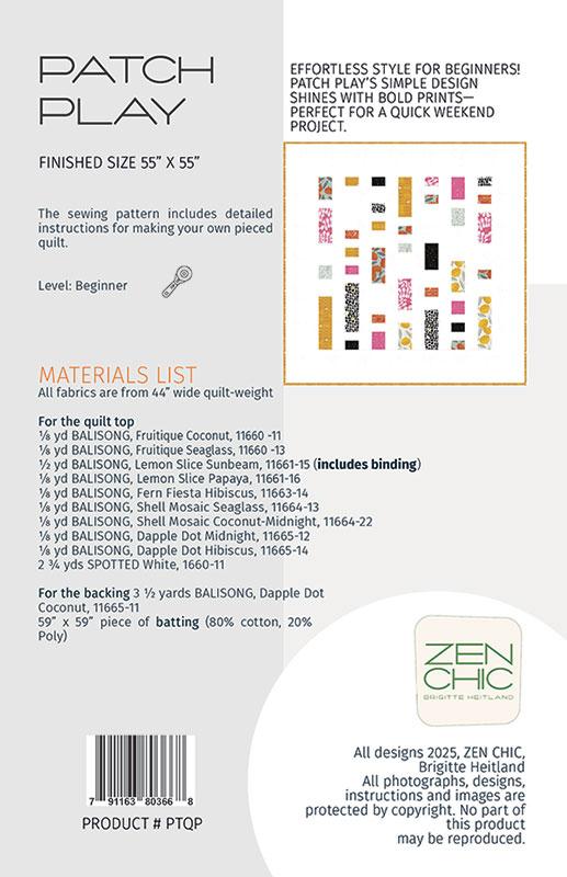 Balisong by Zen Chic : Patch Play Quilt Kit (Estimated Arrival December 2025)