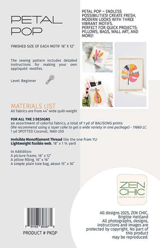 Balisong by Zen Chic : Petal Pop Applique Pattern (Estimated Arrival December 2025)