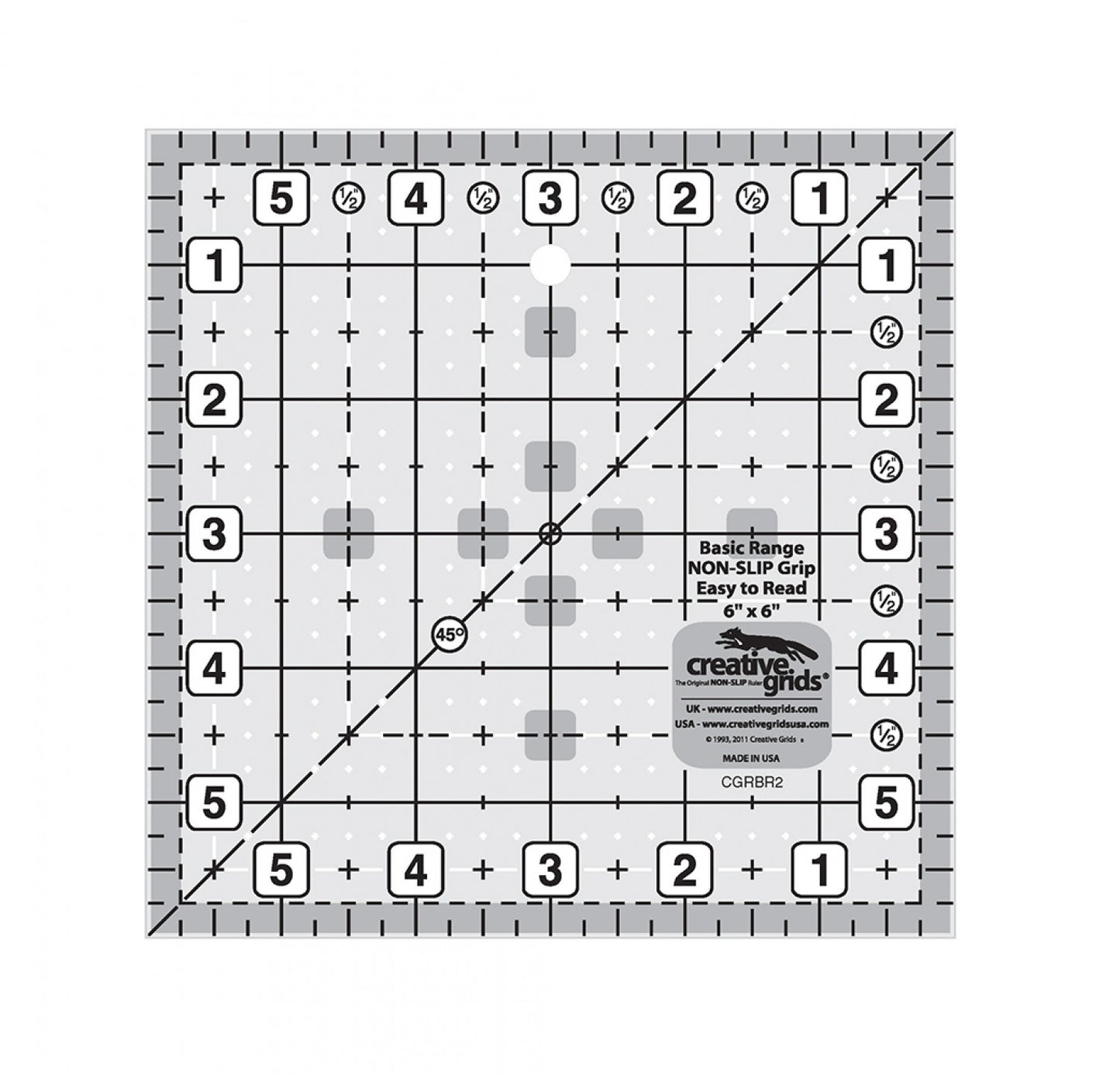 Basic Range 6in Square Quilt Ruler CGRBR2