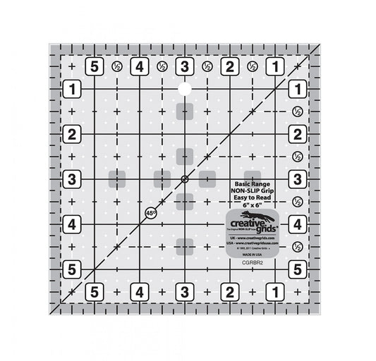 Basic Range 6in Square Quilt Ruler CGRBR2