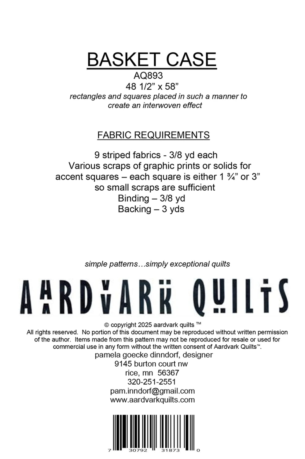 Basket Case Quilt Pattern by Aardvark Quilts