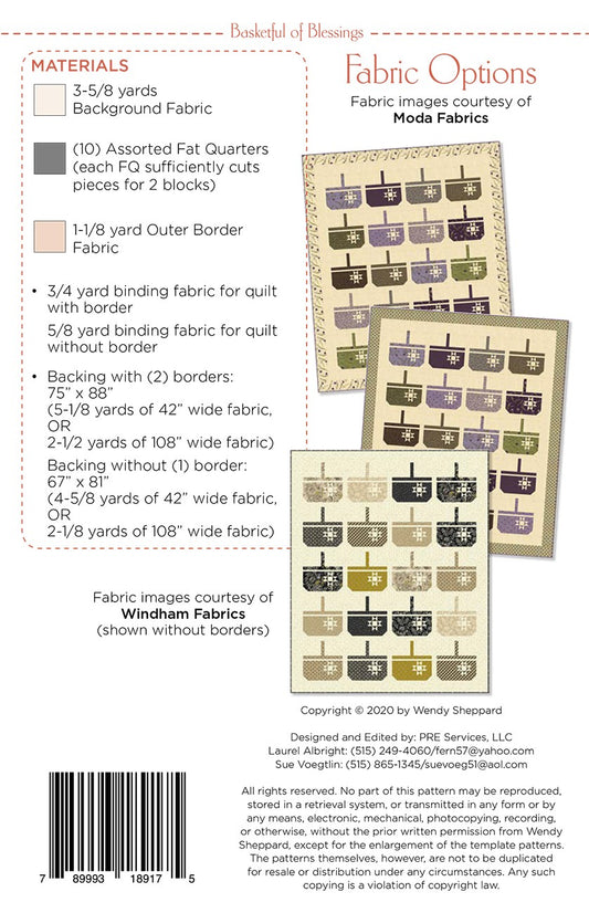 Basketful of Blessings Quilt Pattern by Wendy Sheppard