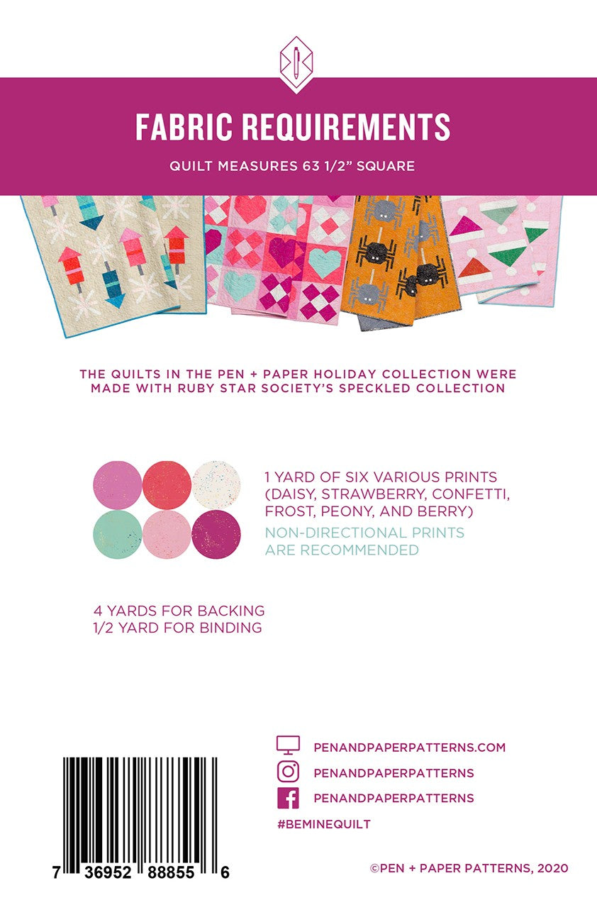 Be Mine Quilt Pattern by Pen + Paper Patterns