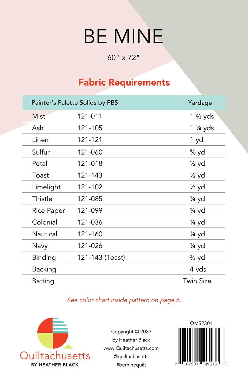 Be Mine Quilt Pattern by Quiltachusetts