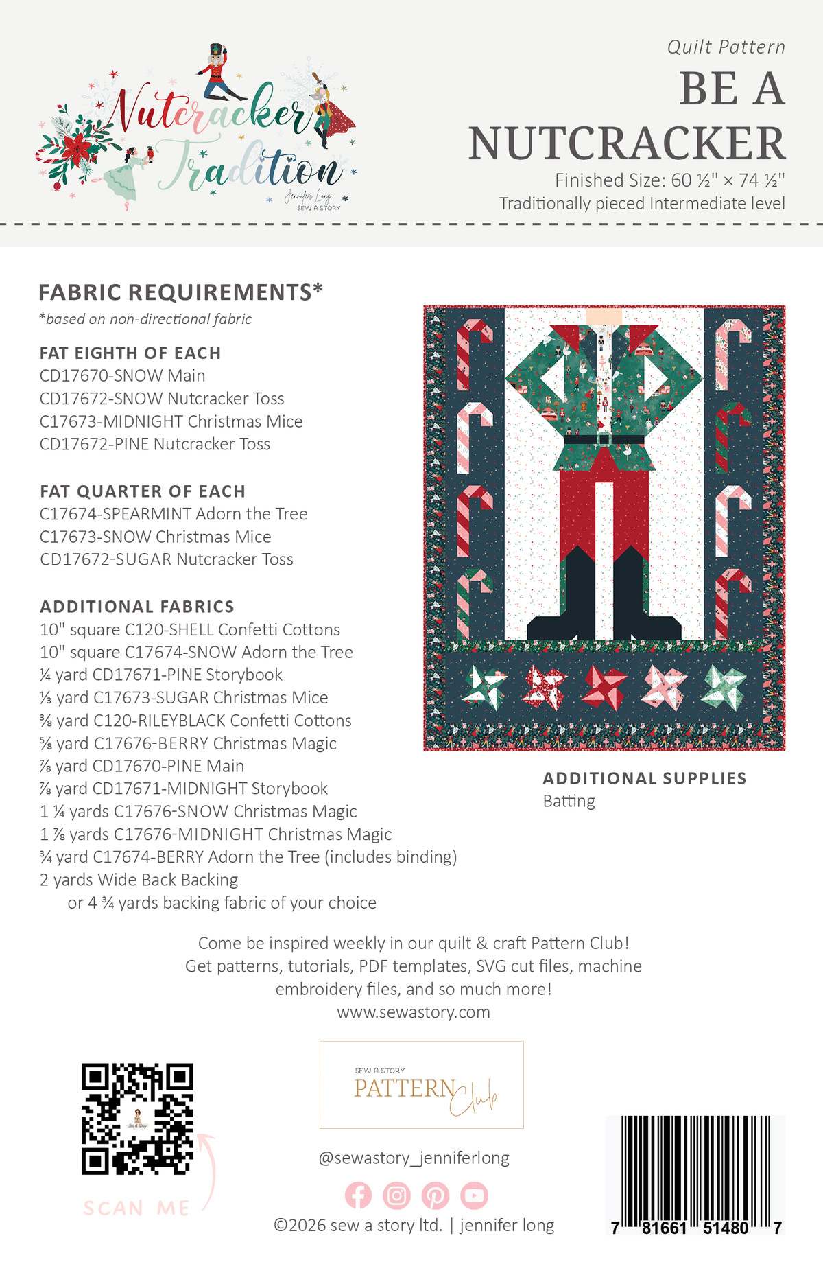 Be A Nutcracker Quilt Pattern by Sew A Story