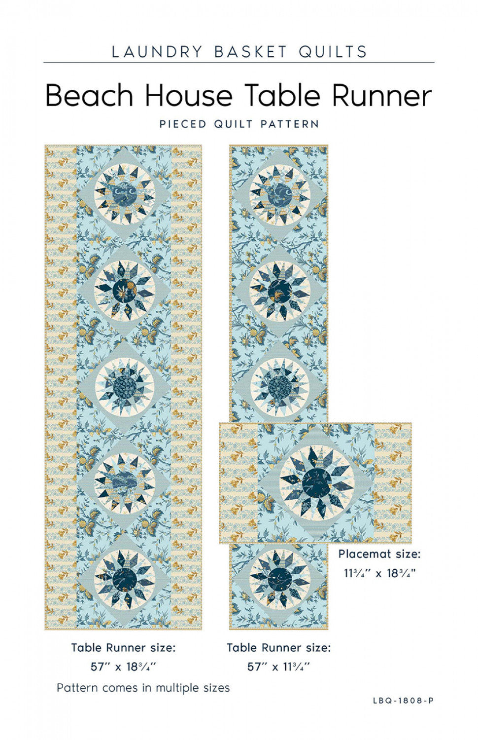 Beach House Table Runner Pattern by Laundry Basket Quilts