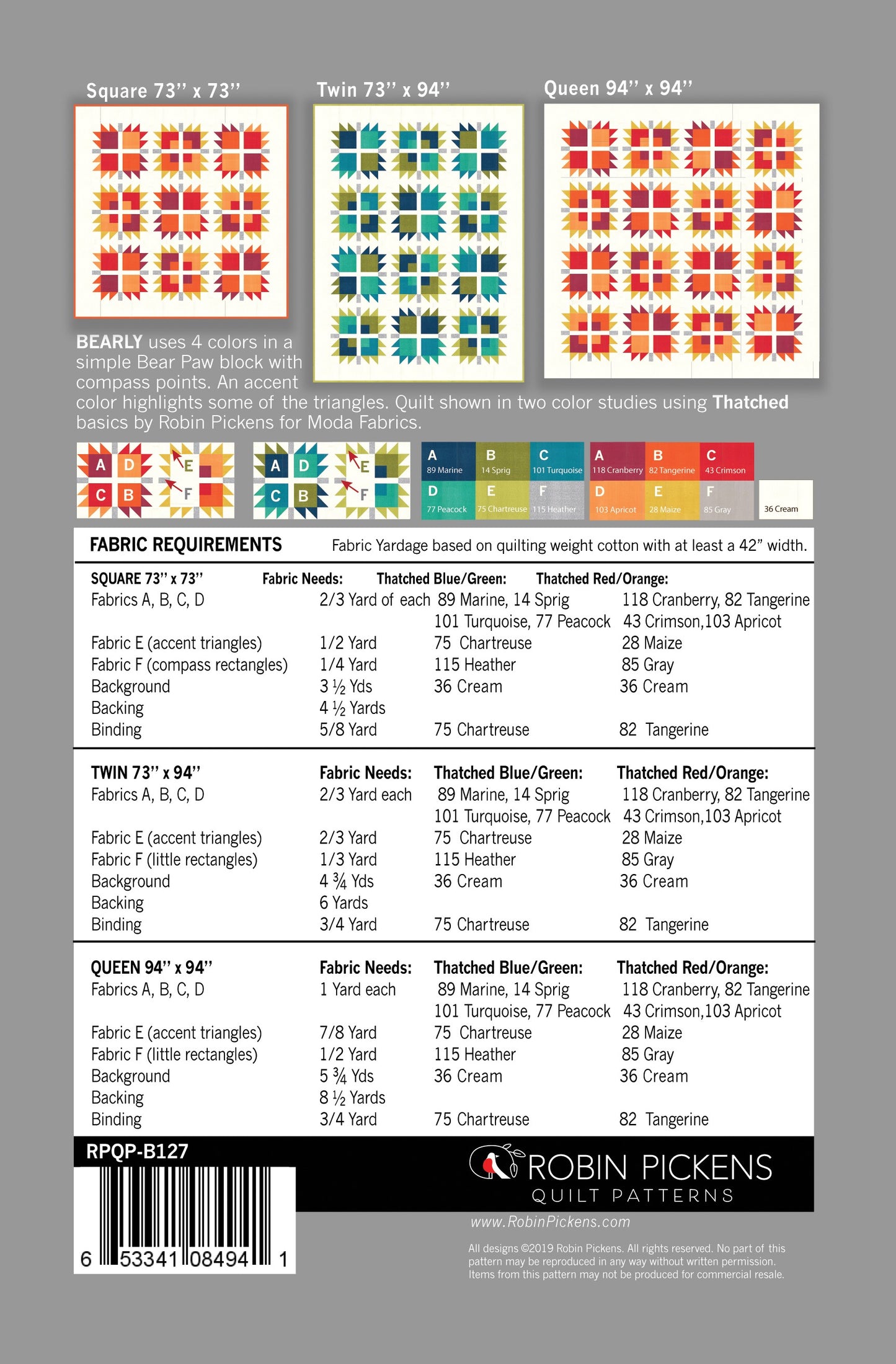 Bearly Quilt Pattern by Robin Pickens