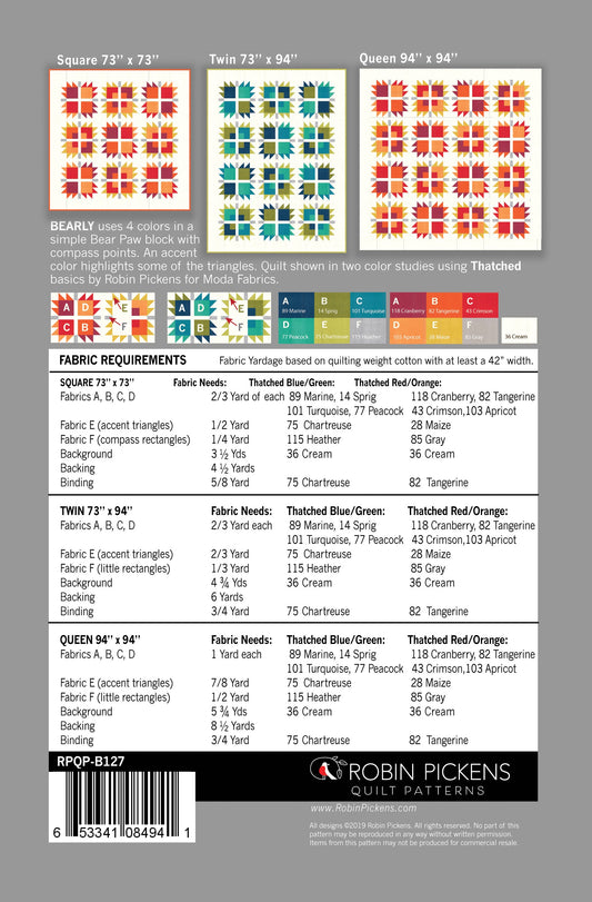 Bearly Quilt Pattern by Robin Pickens