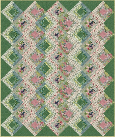 Bedford Park by Morris & Co. : Log Cabin Lattice Quilt Kit
