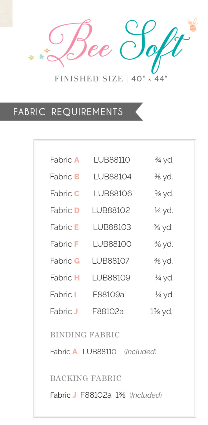 Bee Soft Quilt Kit : LullaBee by Patty Basemi