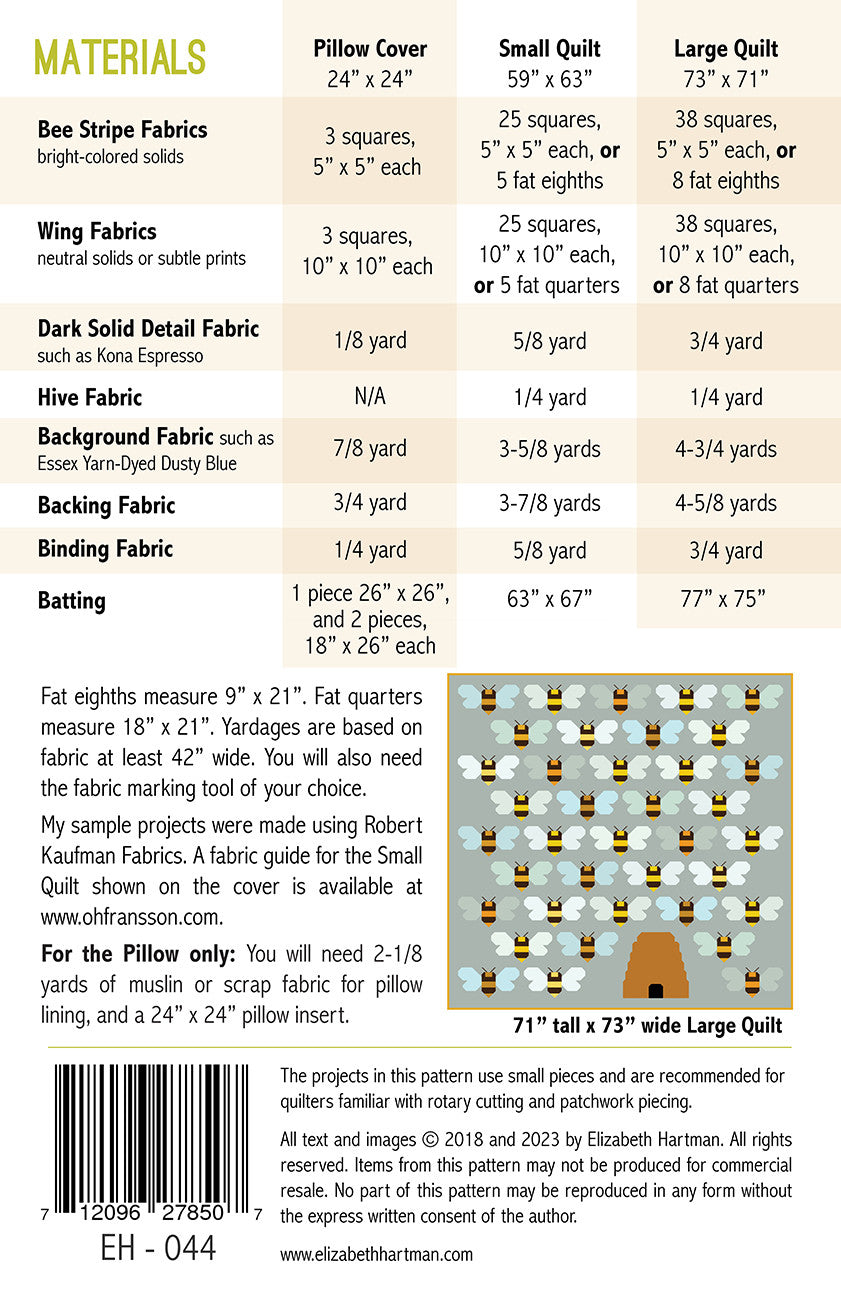 Beehive Quilt Pattern by Elizabeth Hartman