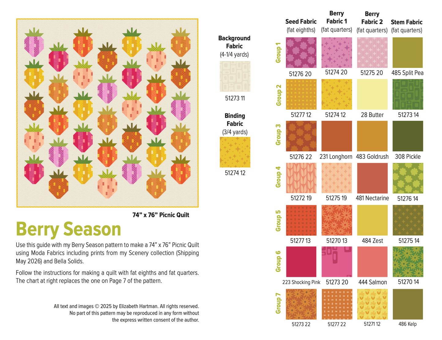 Berry Season Quilt Kit featuring Scenery by Elizabeth Hartman - Two Options