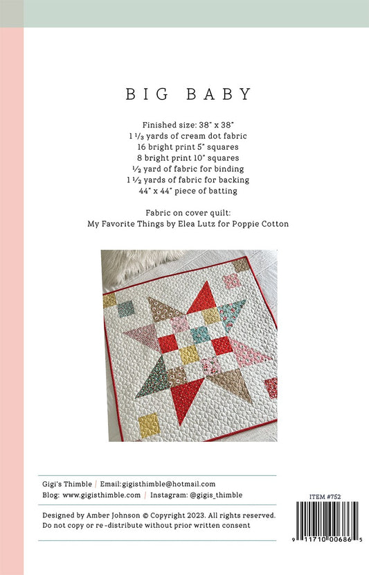 Big Baby Quilt Pattern by Gigi's Thimble