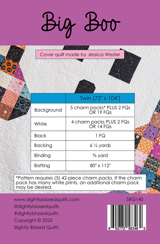 Big Boo Quilt Pattern by Slightly Biased Quilts