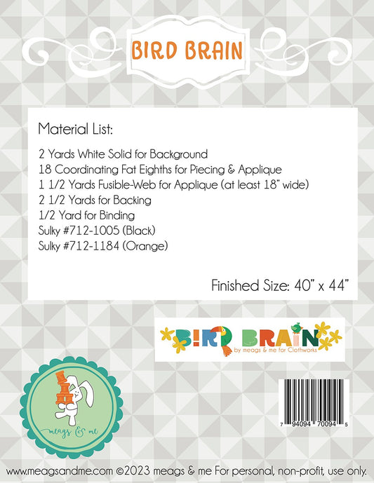 Bird Brain Quilt Pattern by Meags & Me - Special Order