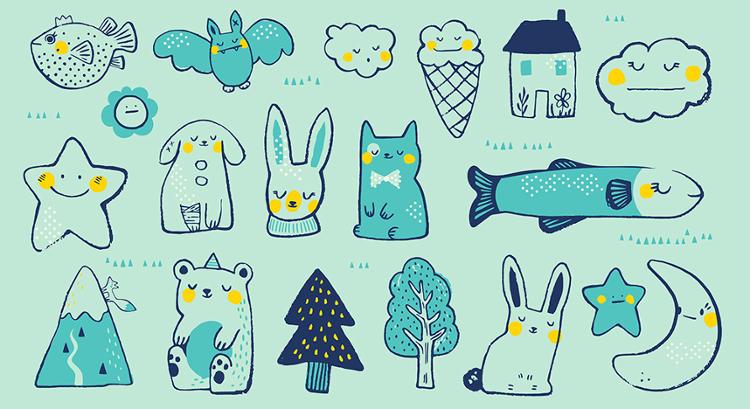 Birthday by Sarah Watts : Toys PANEL Turquoise RS2044 12