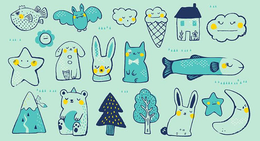 Birthday by Sarah Watts : Toys PANEL Turquoise RS2044 12